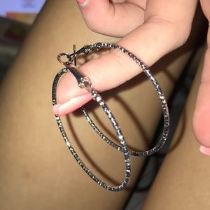 Silver studded hoops